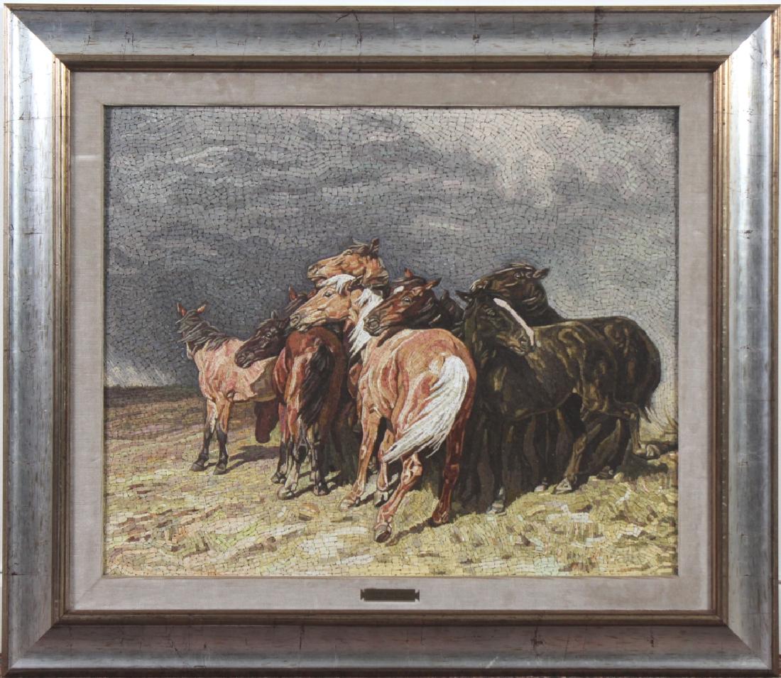 Vatican Workshops Mosaic "Wild Horses" Art Plaque (1 of 7)