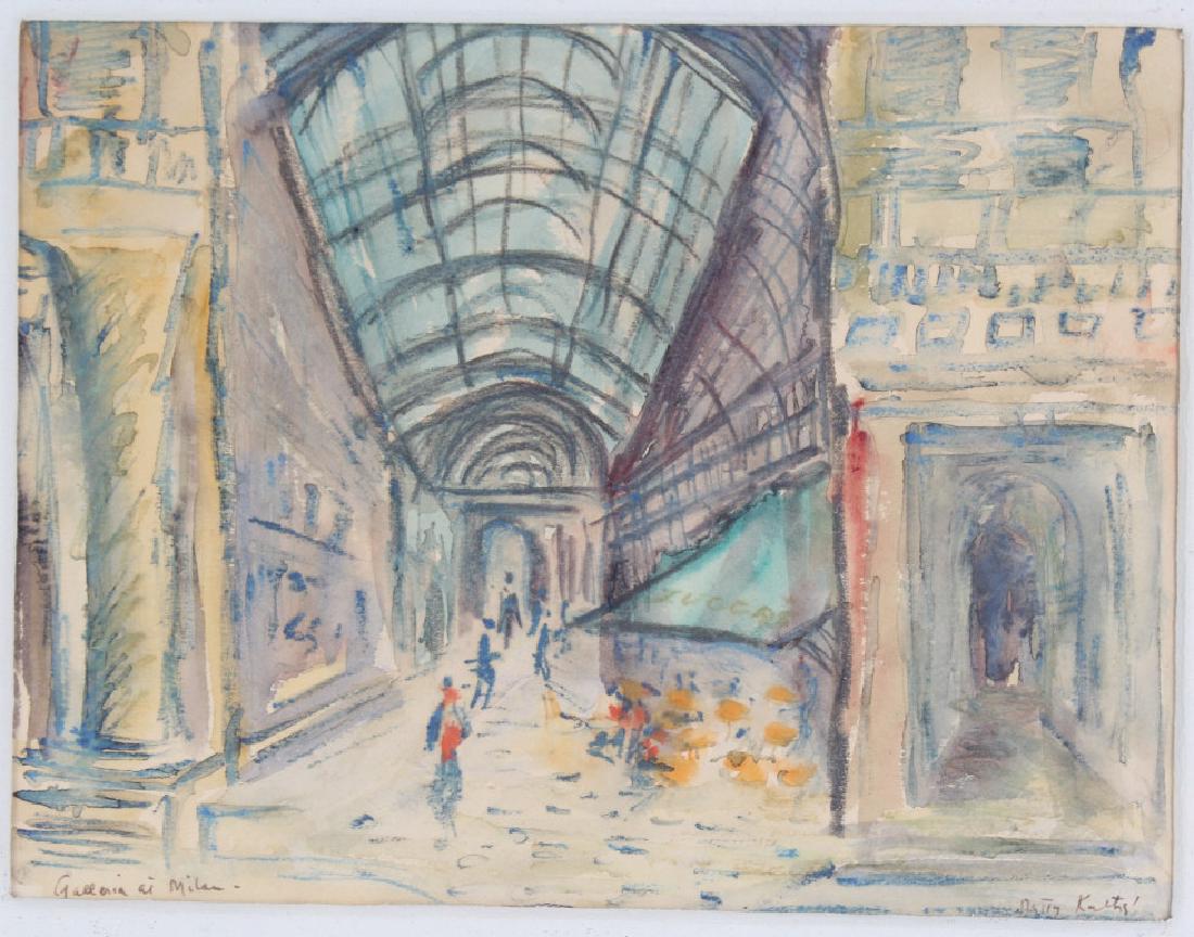 BETTY KATHE American Watercolor Art of Milan Painting (1 of 6)
