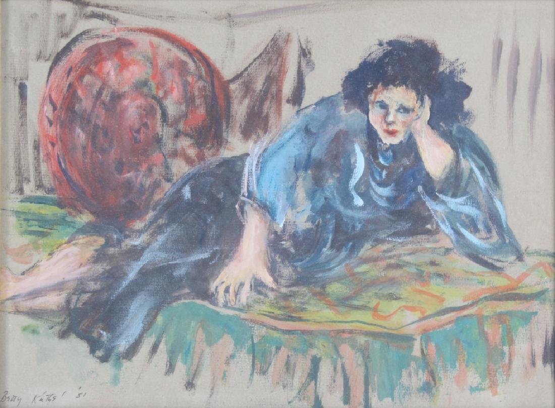 BETTY KATHE American Female Watercolor Art Painting (1 of 5)