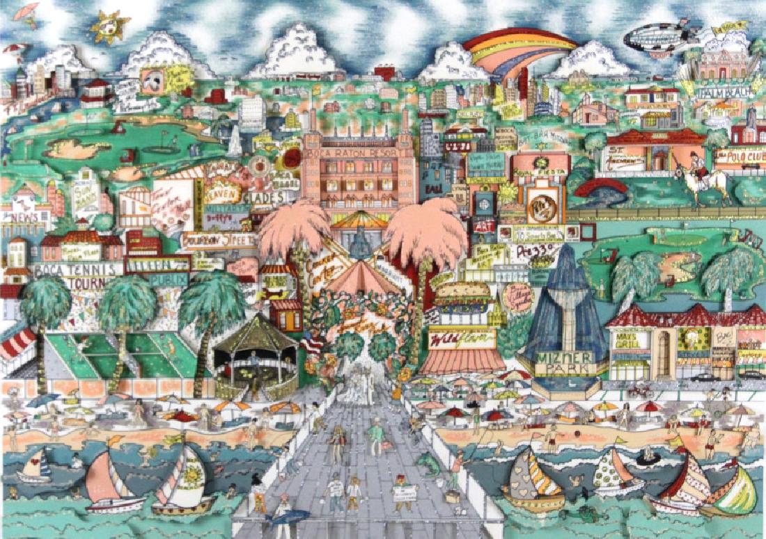 Charles Fazzino b1955 American "Boca Raton" 3D Art (1 of 8)