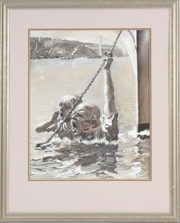 Norman Price USA Illustration Art Gouache Painting (1 of 5)