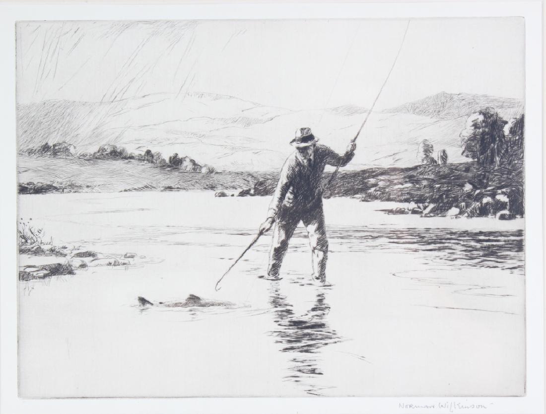 Norman Wilkinson UK Fly Fishing Art Etching SIGNED (1 of 6)