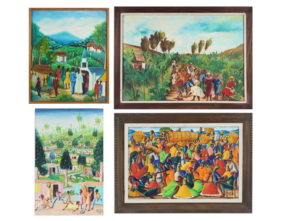 Estate Collection 4 Haitian Art Original Paintings (1 of 6)