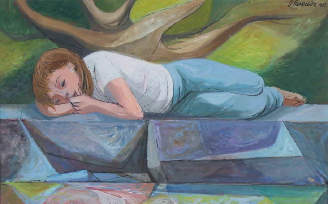 Anton Refregier 1905-1979 Female Portrait Painting (1 of 7)