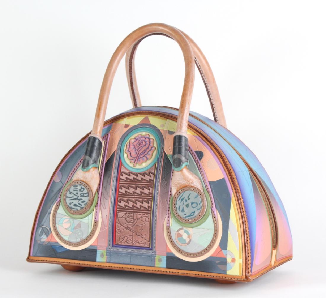 SIGNED Tooled Leather Southwestern Purse MYSTERY (1 of 9)