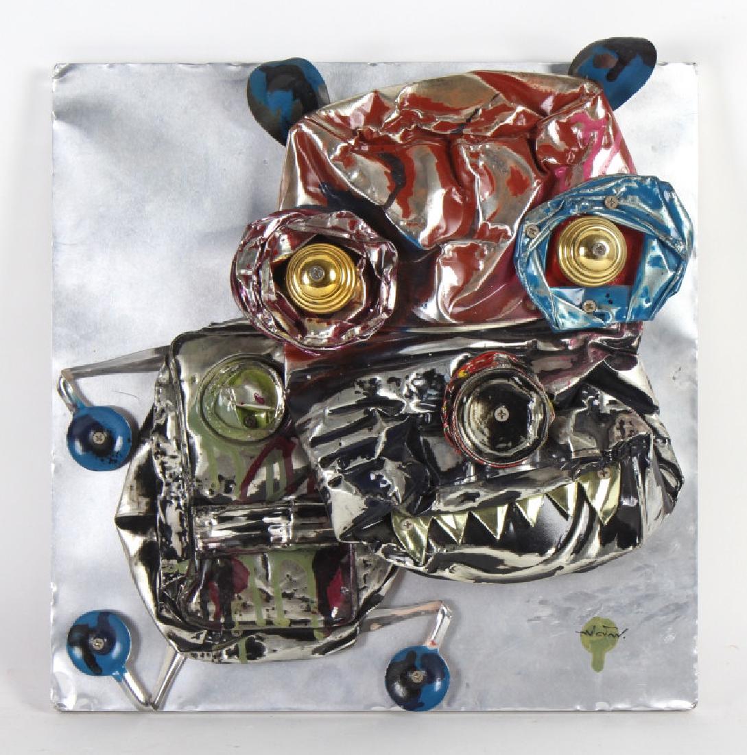 Signed Metal Sculptural Bulldog Dog MYSTERY ART (1 of 5)