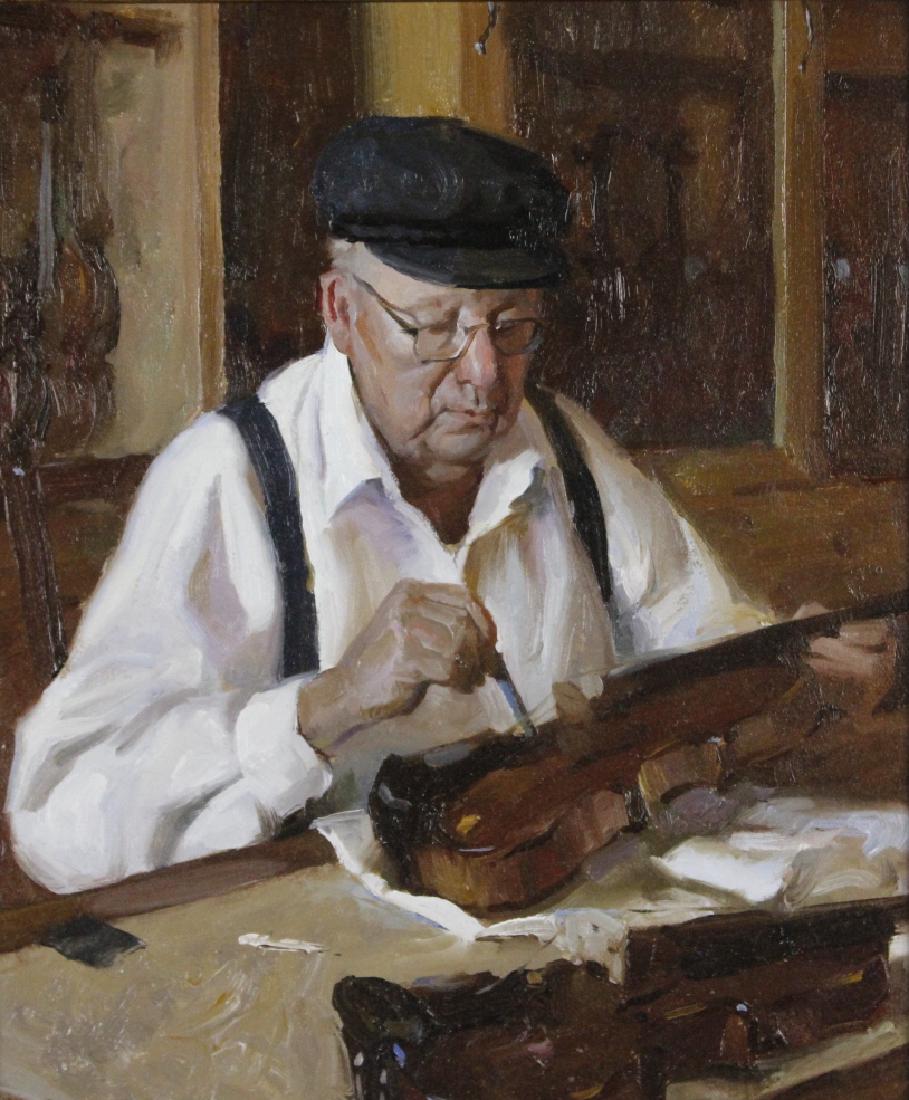 Albin Veselka b1979 American Violin Maker Painting (1 of 5)