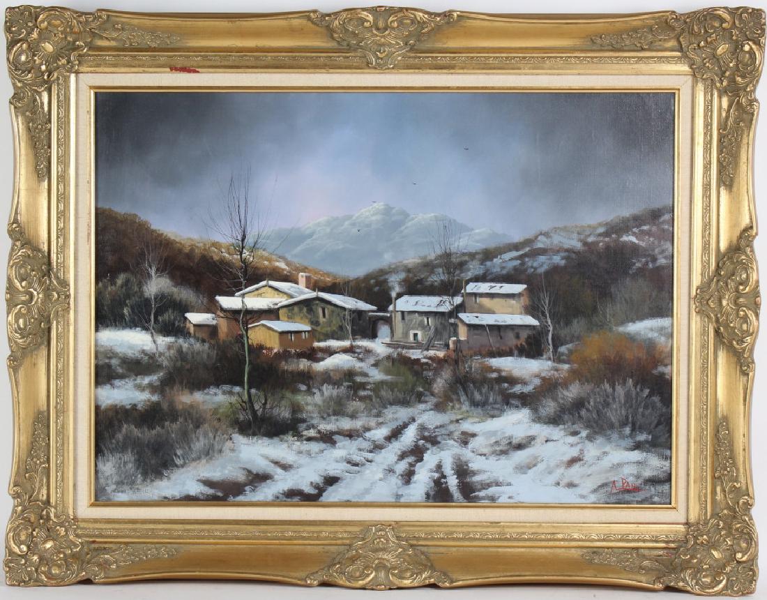 Antonio Pani Italian Winter Landscape Oil Painting (1 of 8)
