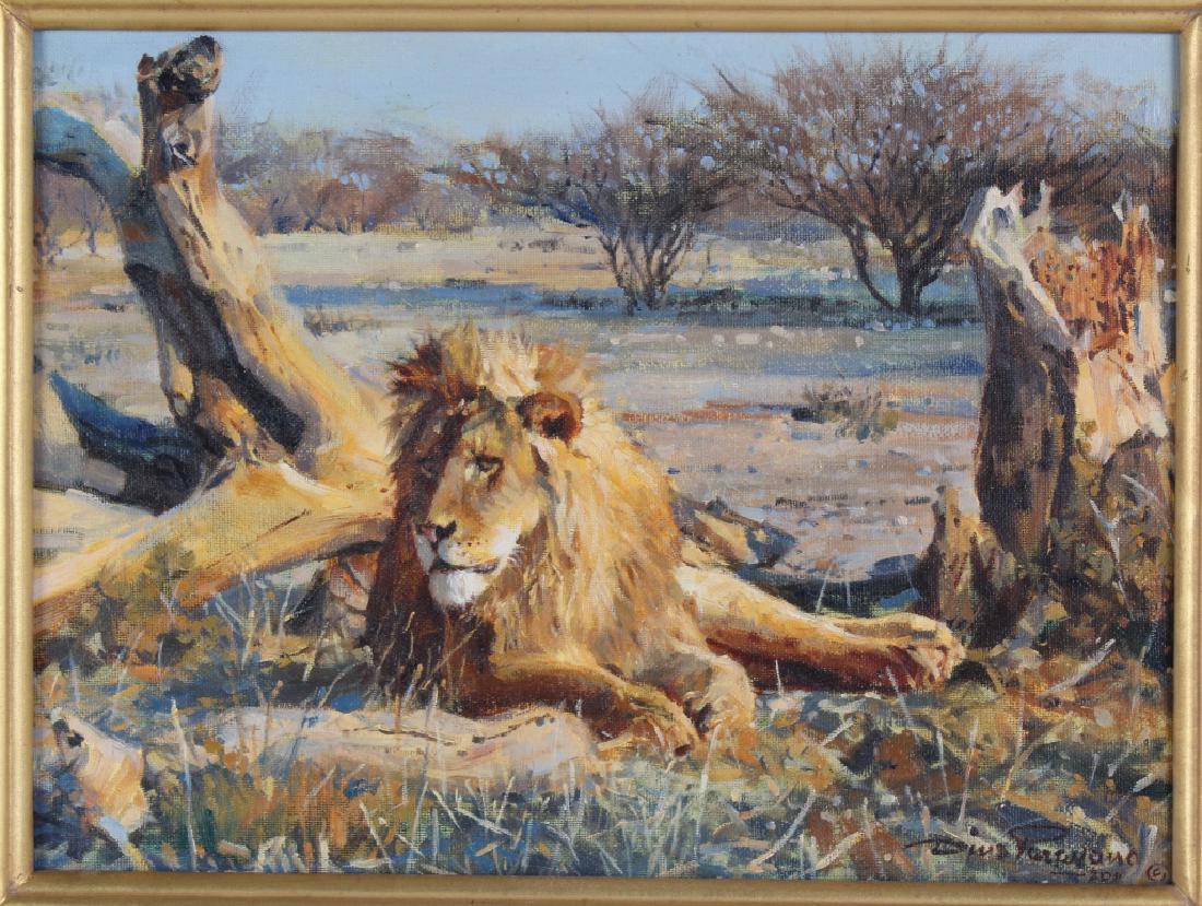 Dino Paravano American Landscape Lion Oil Painting (1 of 5)
