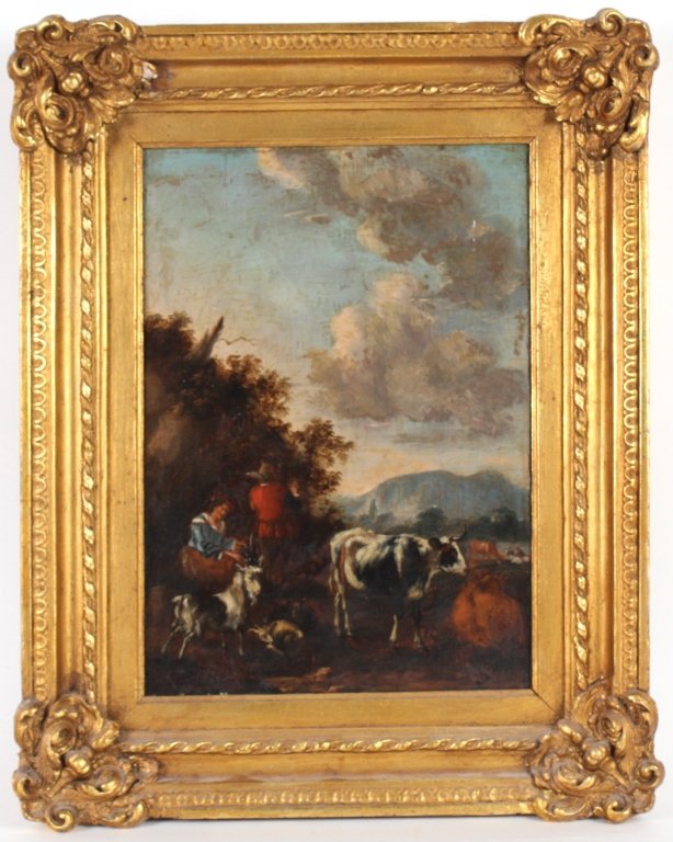 Barbizon School Pastoral Landscape Art Oil Painting (1 of 5)