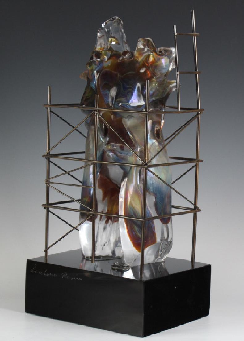 Loredano Rosin Murano Art Glass Nude Sculpture: Signed original Murano art glass sculpture by Loredano Rosin (1936-1992 Italy) Depicts a female nude torso thought to be Aphrodite. Sculpture depicts the torso as a monumental piece being constructed 