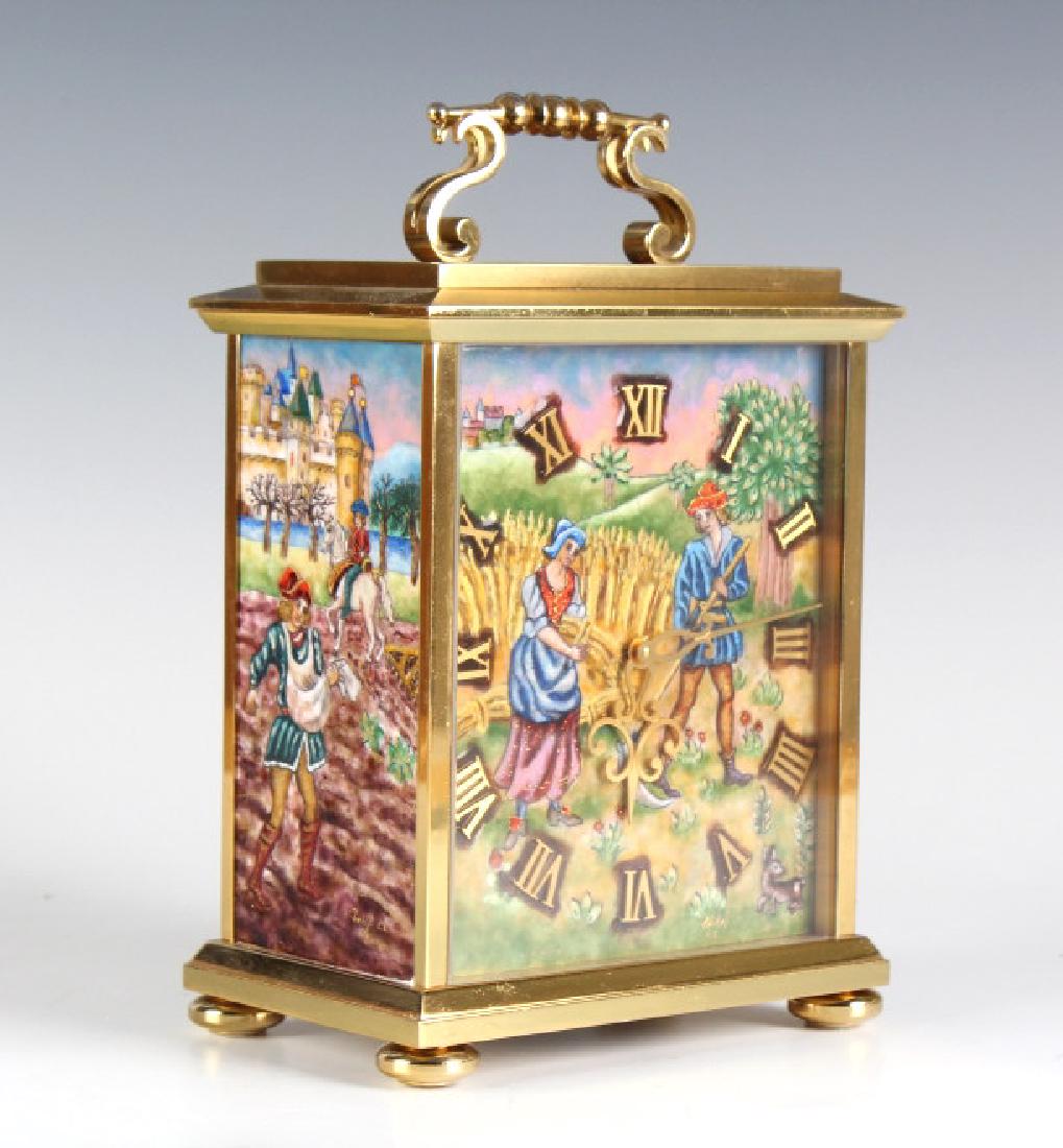 FINE Enameled IMHOF Swiss Gilt Brass Mantle Clock (1 of 8)