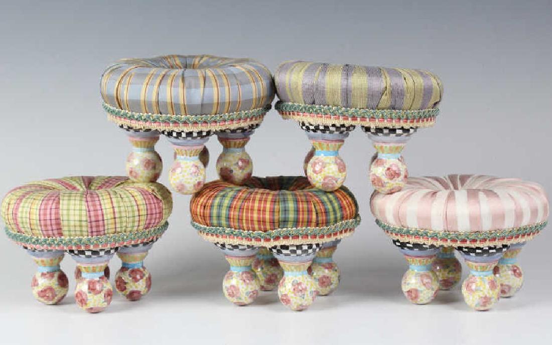 Set 5 Mackenzie Childs Miniature Tuffet Footstools (1 of 5)