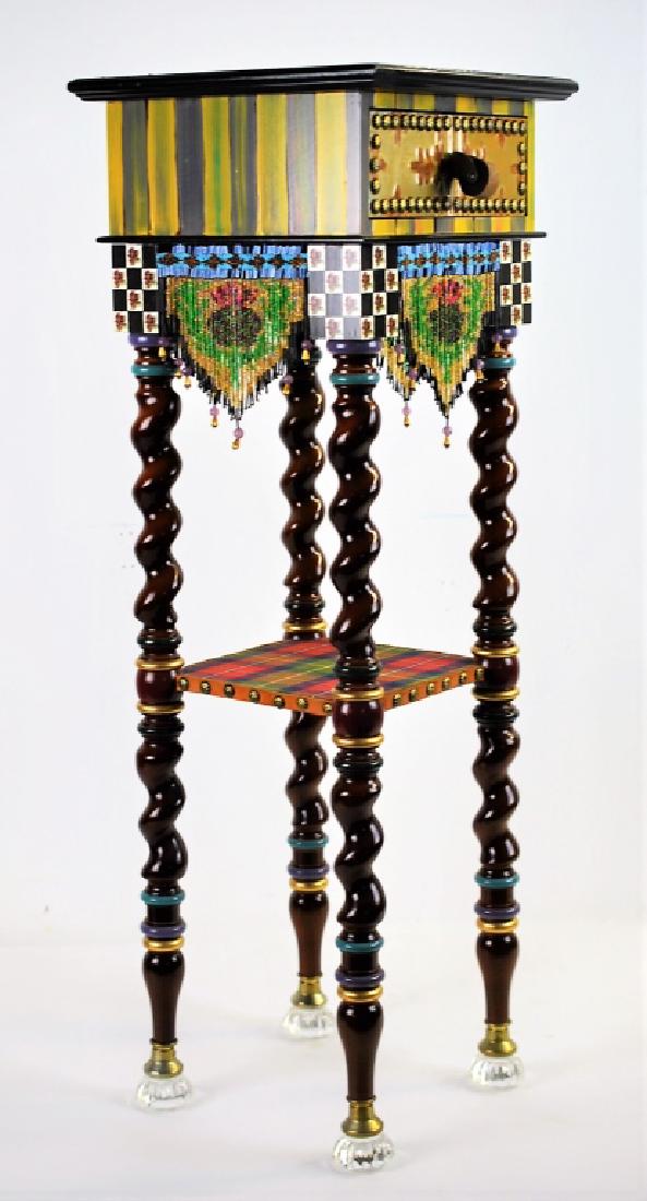 MacKenzie Childs Hand Painted Side Lamp Table (1 of 5)