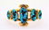LARRY PINTO Navajo 14K GOLD Turquoise Bracelet 44g
