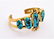 LARRY PINTO Navajo 14K GOLD Turquoise Bracelet 44g - 2