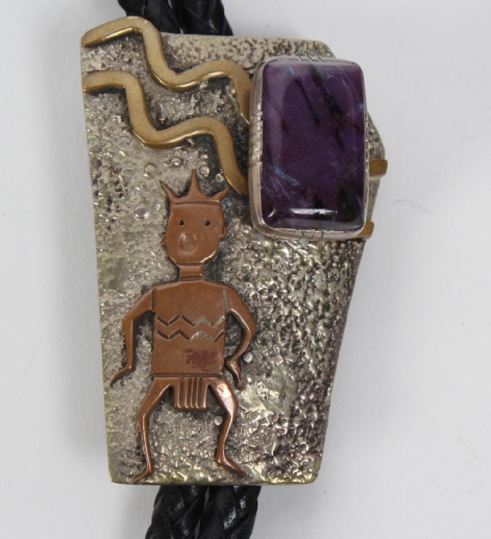 Christin Wolf Navajo Indian 925 Silver Bolo Tie (1 of 7)