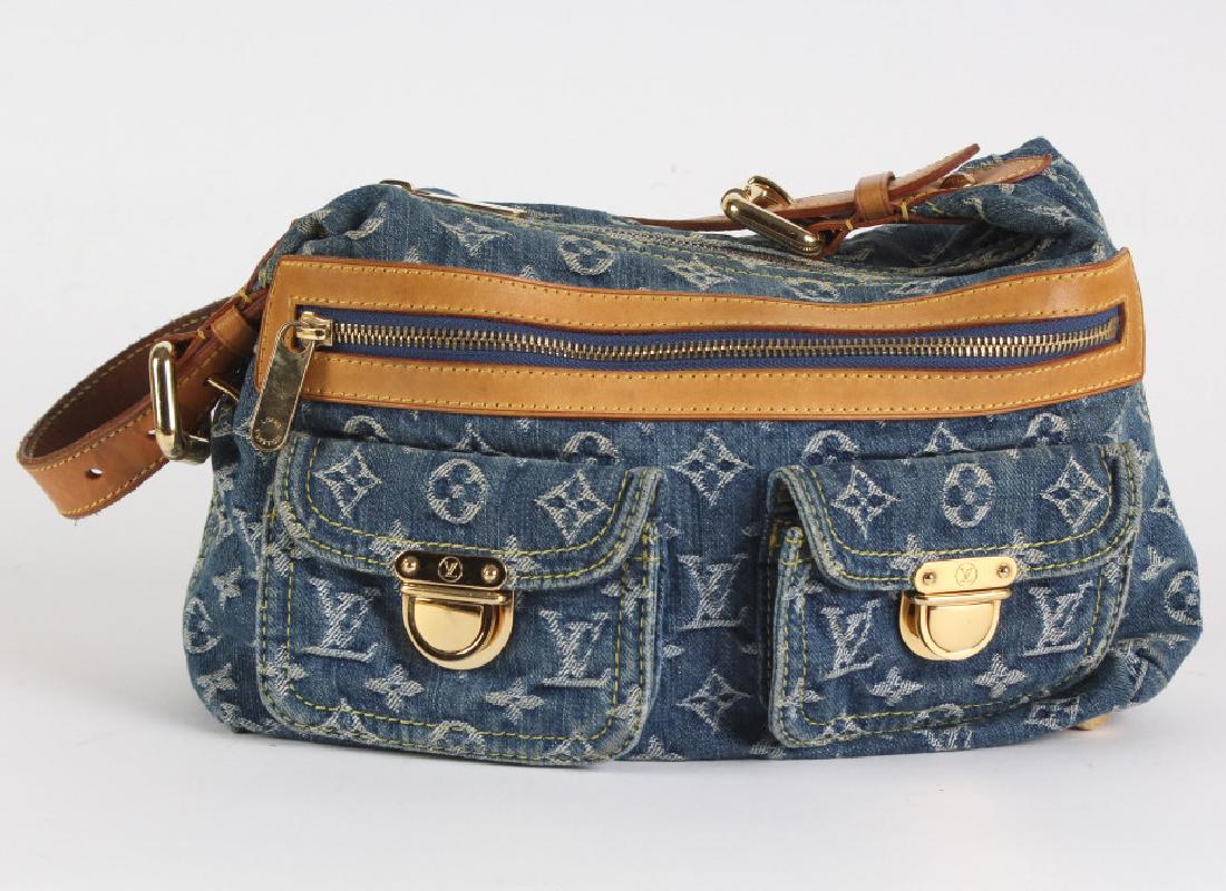 LOUIS VUITTON Neo Speedy Blue Denim LV Bag Purse (1 of 9)