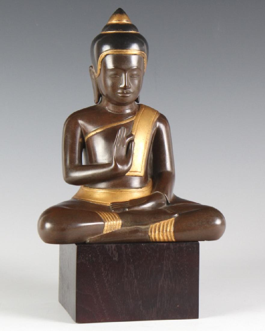 Hand Carved & Gold Gilt Wood Loatian Buddha Statue (1 of 6)