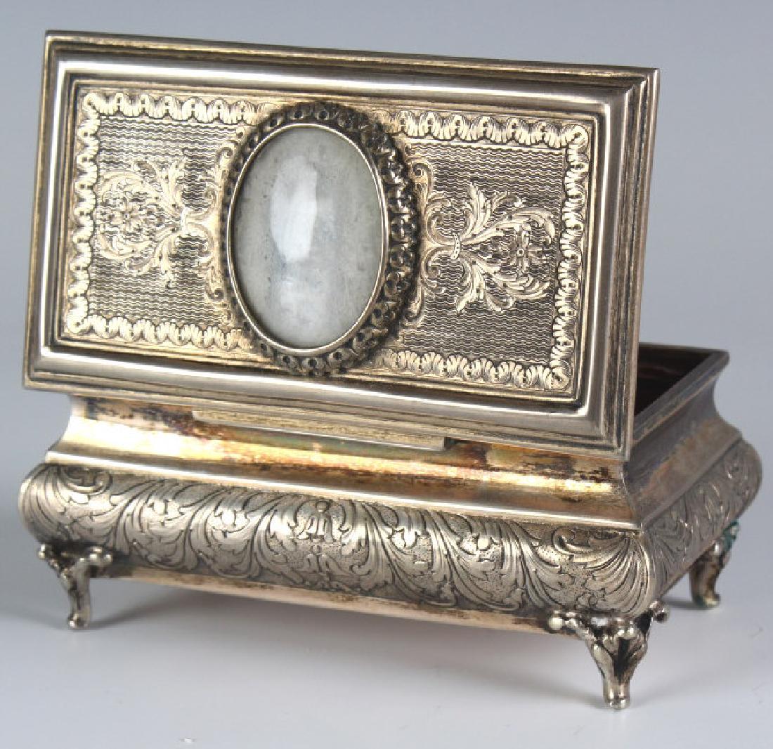 Portuguese 833 Grade Engraved Silver Jewelry Box (1 of 7)