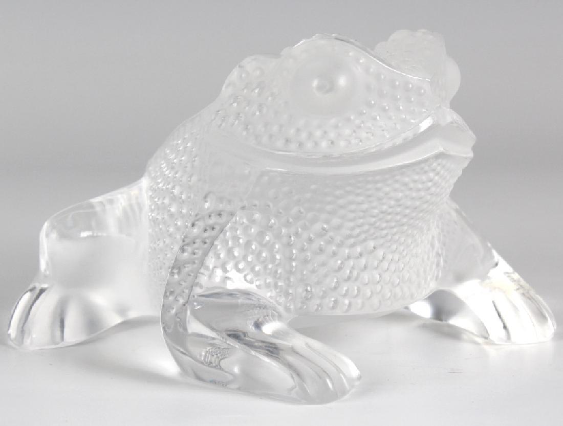 LALIQUE French Art Glass Gregoire Frog Paperweight (1 of 5)