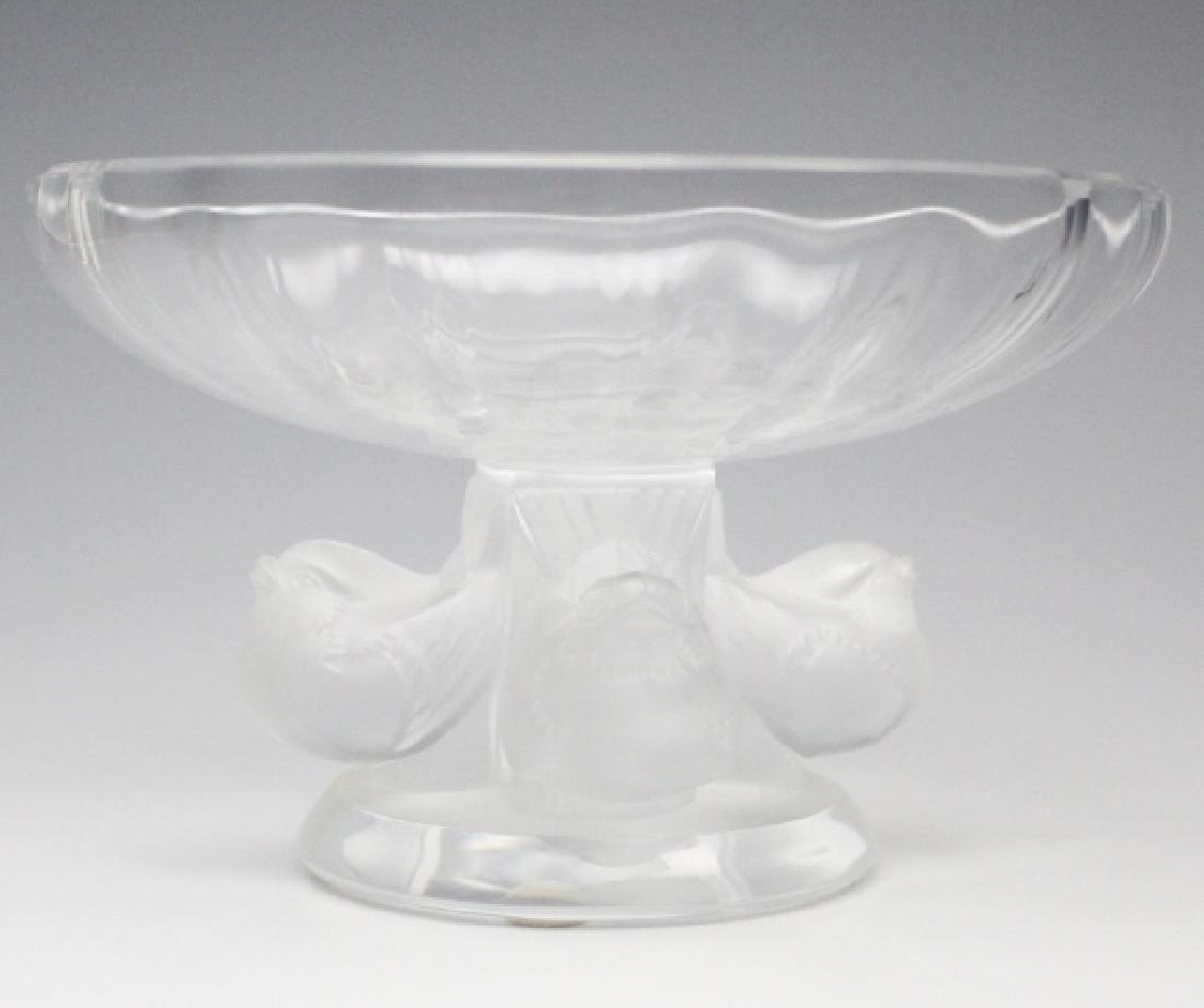 LALIQUE French Art Glass Crystal Nogent Compote (1 of 6)