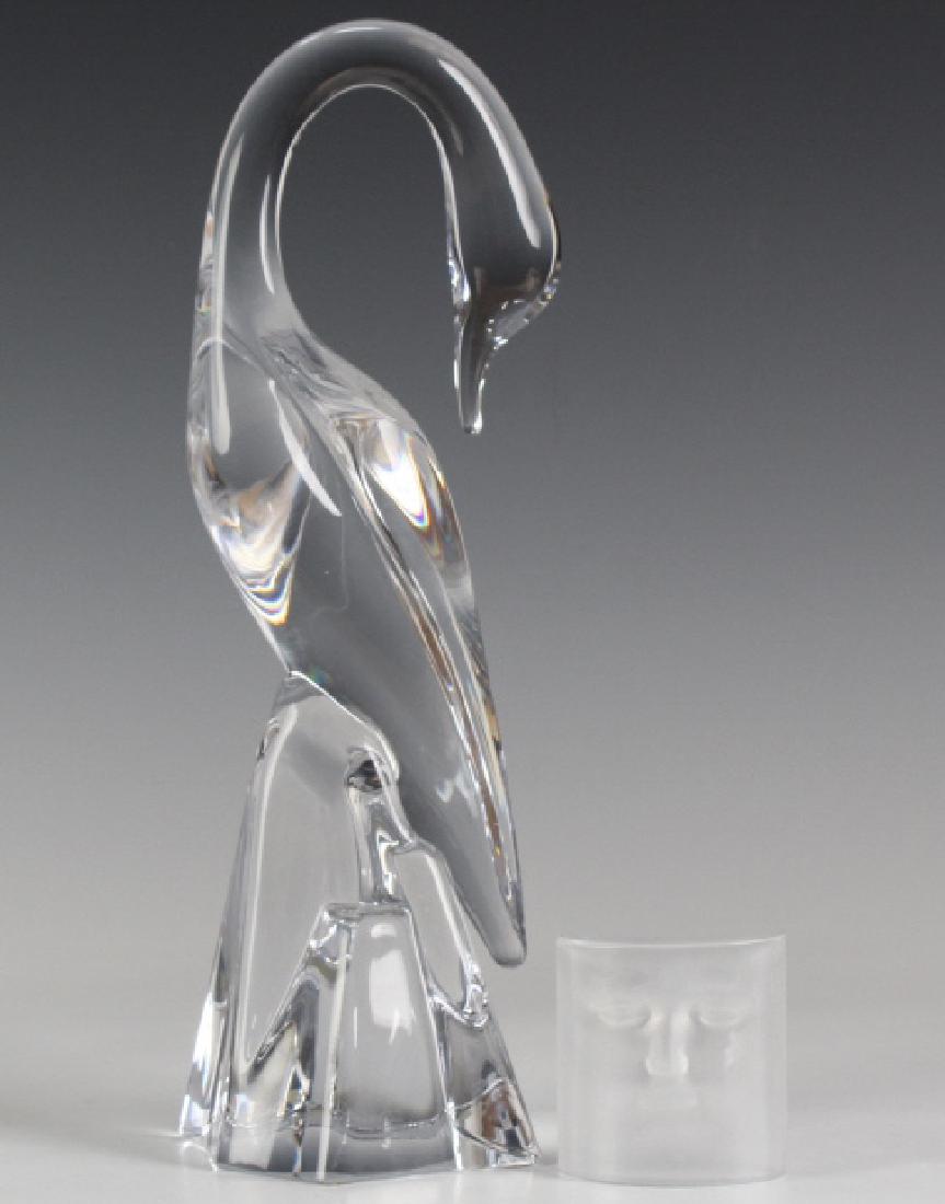 Daum French Crystal Roy Adzak Face, Swan Sculpture (1 of 5)