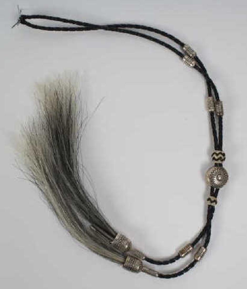 Native American Navajo Horesehair Silver Bolo Tie (1 of 6)
