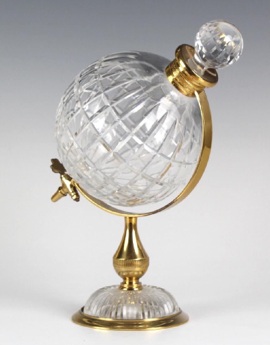 Cut Crystal Brandy Ships Decanter w/ Spout & Stand (1 of 8)