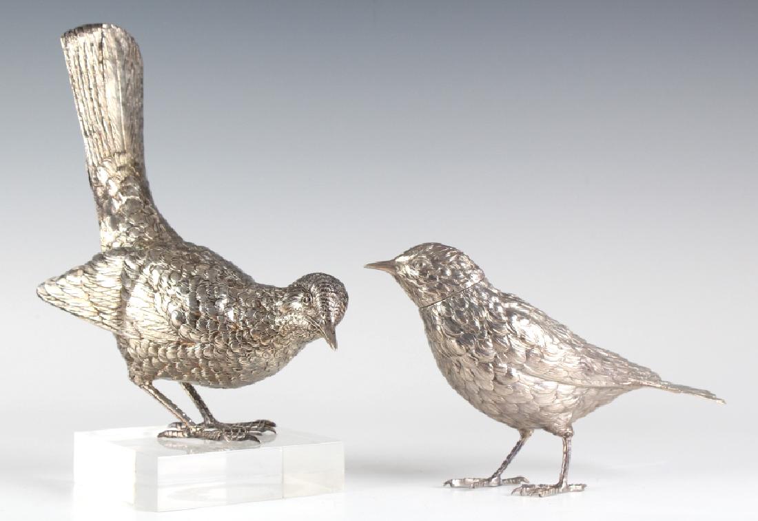 PR Detailed European Silver Figural Bird Sculpture (1 of 5)