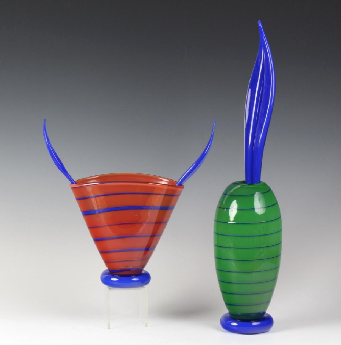 2 Kosta Boda Anna Ehrner Art Glass Striped Vases (1 of 5)