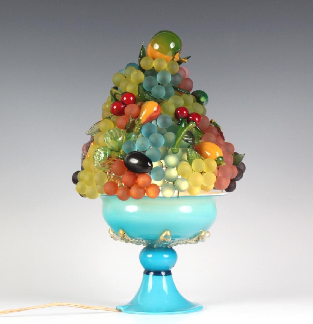 Mid Century Italian Murano Glass Fruit Basket Lamp (1 of 7)