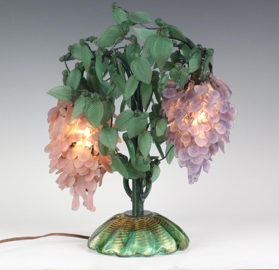 Italian Venetian Art Glass Dual Grape Cluster Lamp (1 of 8)