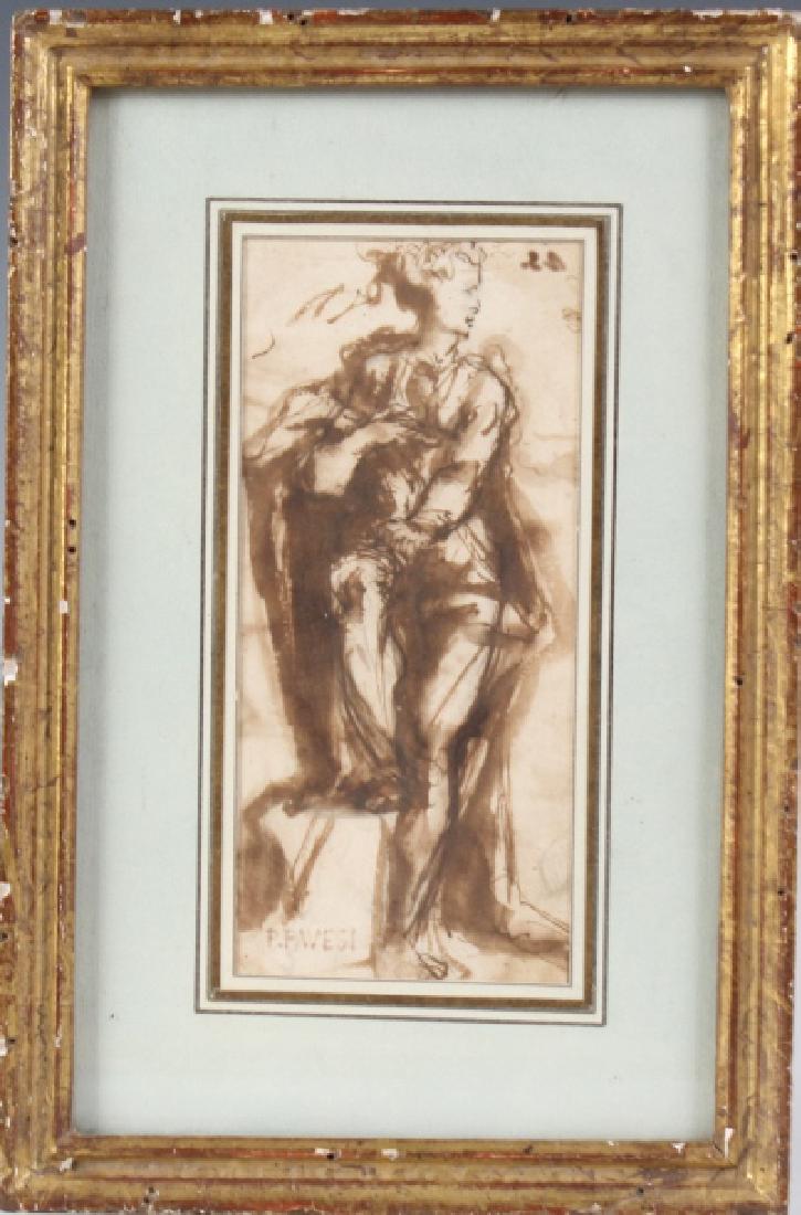 Pietro Pavesi Italian Ink Gouache Study Painting (1 of 7)