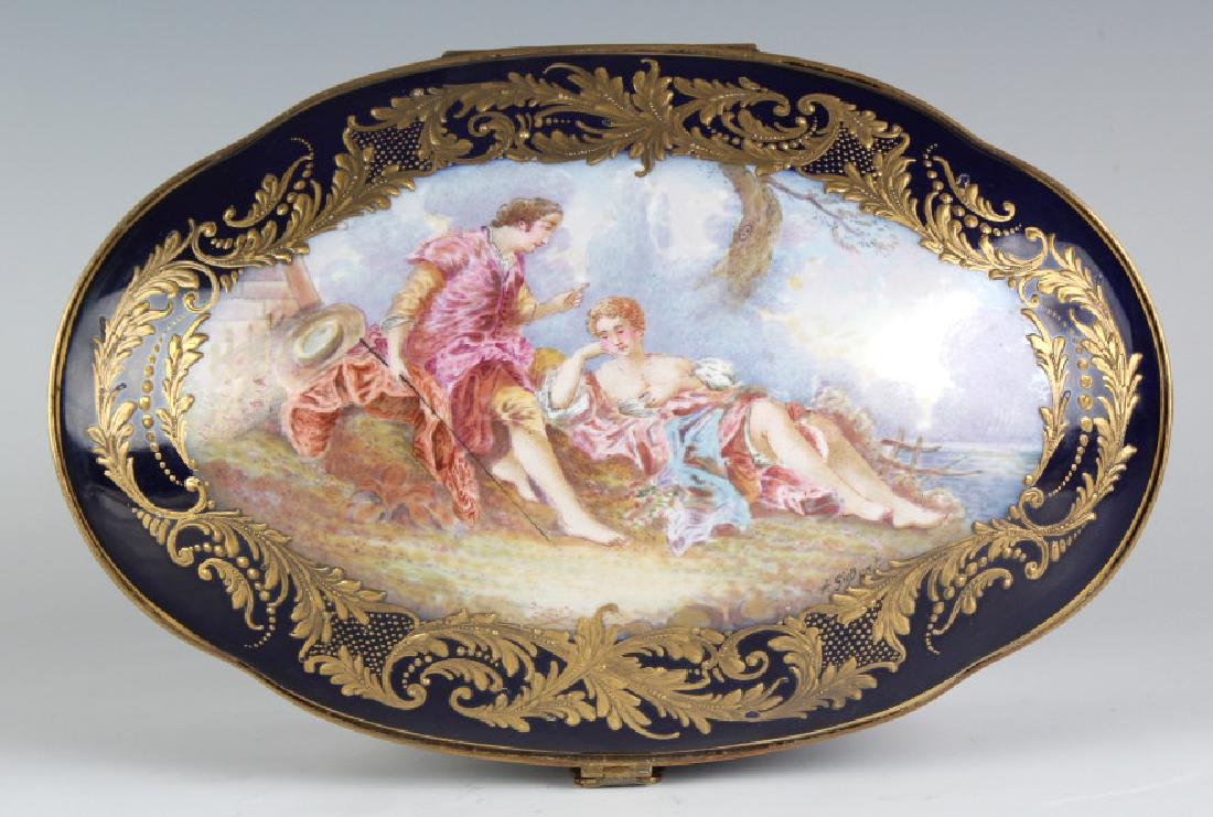 LARGE Sevres Style French Porcelain Casket Box (1 of 9)