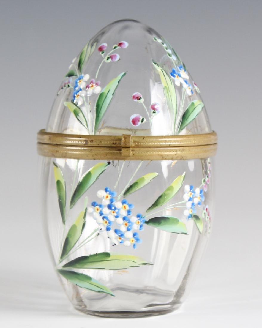 Antique Bronze Mounted Glass Egg & Enamel Box (1 of 6)