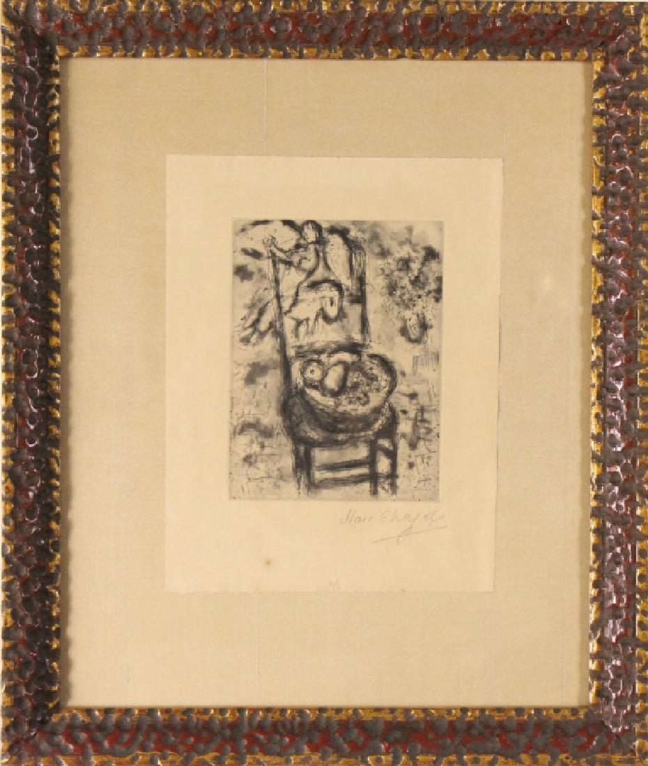 Marc Chagall Etching Of Fruit Chair & Angel HAND SIGNED (1 of 5)