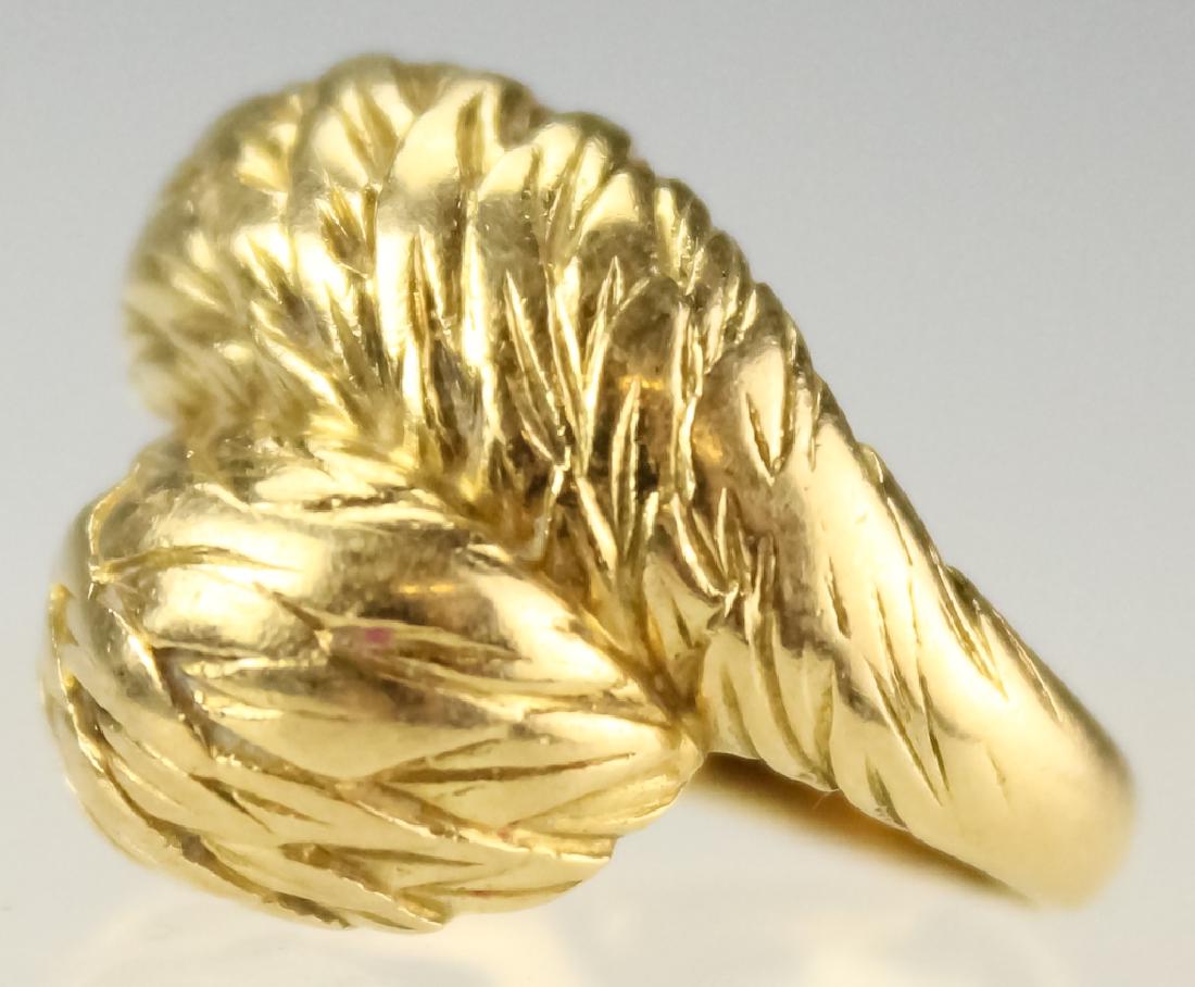 Van Cleef & Arpels VCA France 18k Gold Feather Ring (1 of 4)
