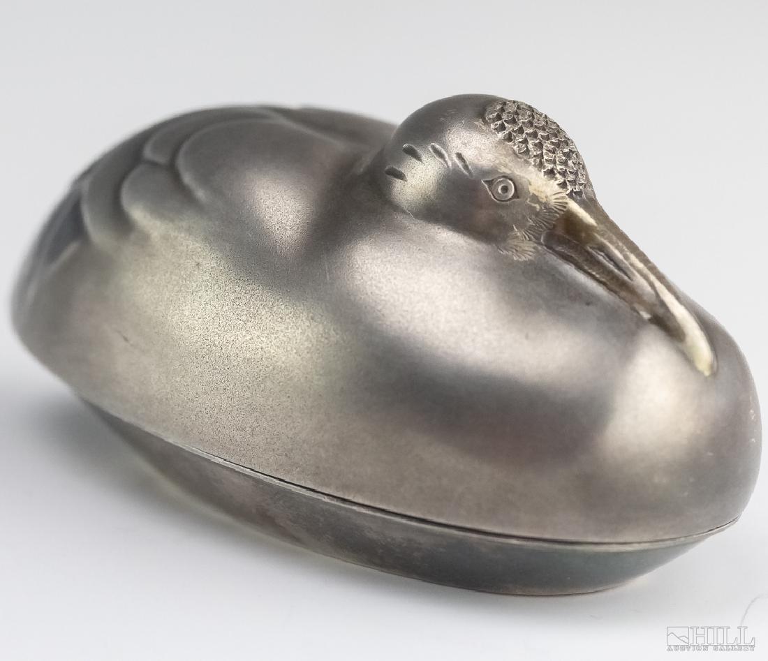 Japanese Antique Meiji Period Silver Crane Box (1 of 10)