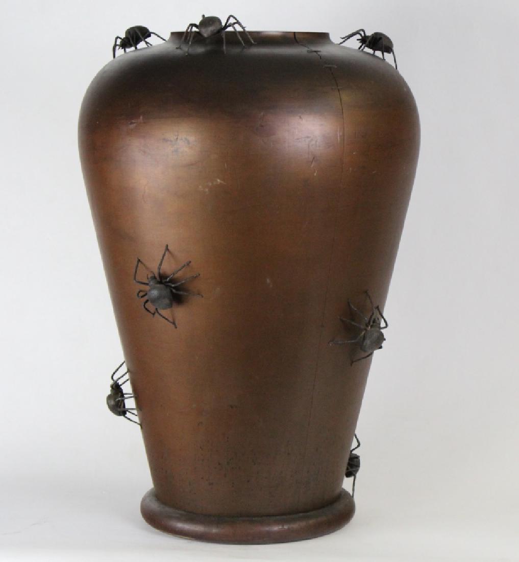 9 Japanese Silver Meiji Spiders on Wood Floor Vase (1 of 8)