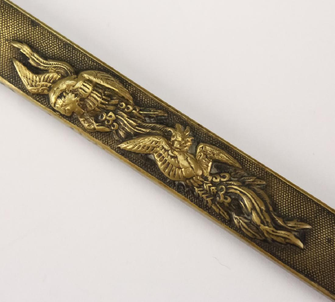 Japanese Old Bronze Crane Figural Bird Page Turner (1 of 5)