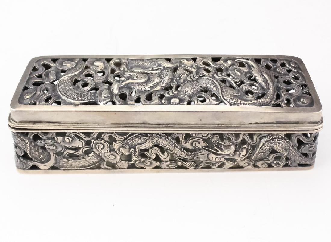 Chinese Wing Chung Silver Reticulated Dragon Box (1 of 9)