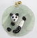 Chinese 14k Gold Green Jade Panda Bear Pendant