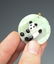 Chinese 14k Gold Green Jade Panda Bear Pendant - 3