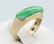 Chinese 14K Gold Green Jadeite Jade Ring Sz 7.5