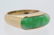 Chinese 14K Gold Green Jadeite Jade Ring Sz 7.5 - 2