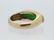 Chinese 14K Gold Green Jadeite Jade Ring Sz 7.5 - 7
