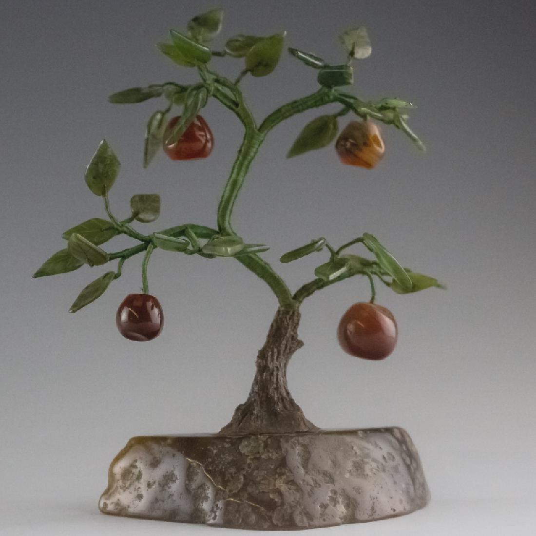 Chinese Export Spinach Jade Apple Tree Statue (1 of 5)
