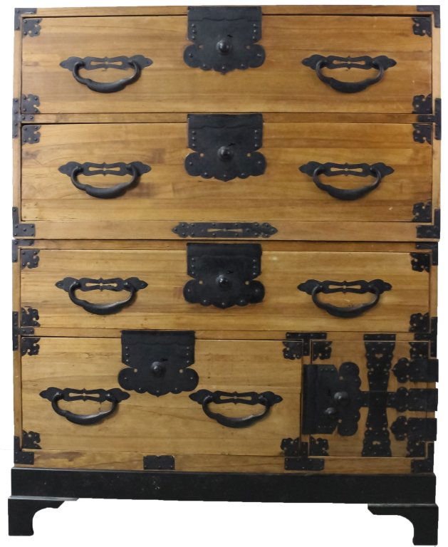 2 Japanese Antique Tonsu Campaign Traveling Chest (1 of 5)