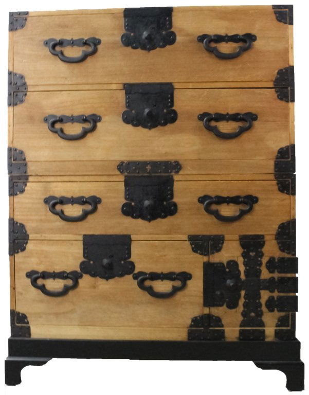 2 Japanese Antique Tonsu Campaign Traveling Chest (1 of 5)